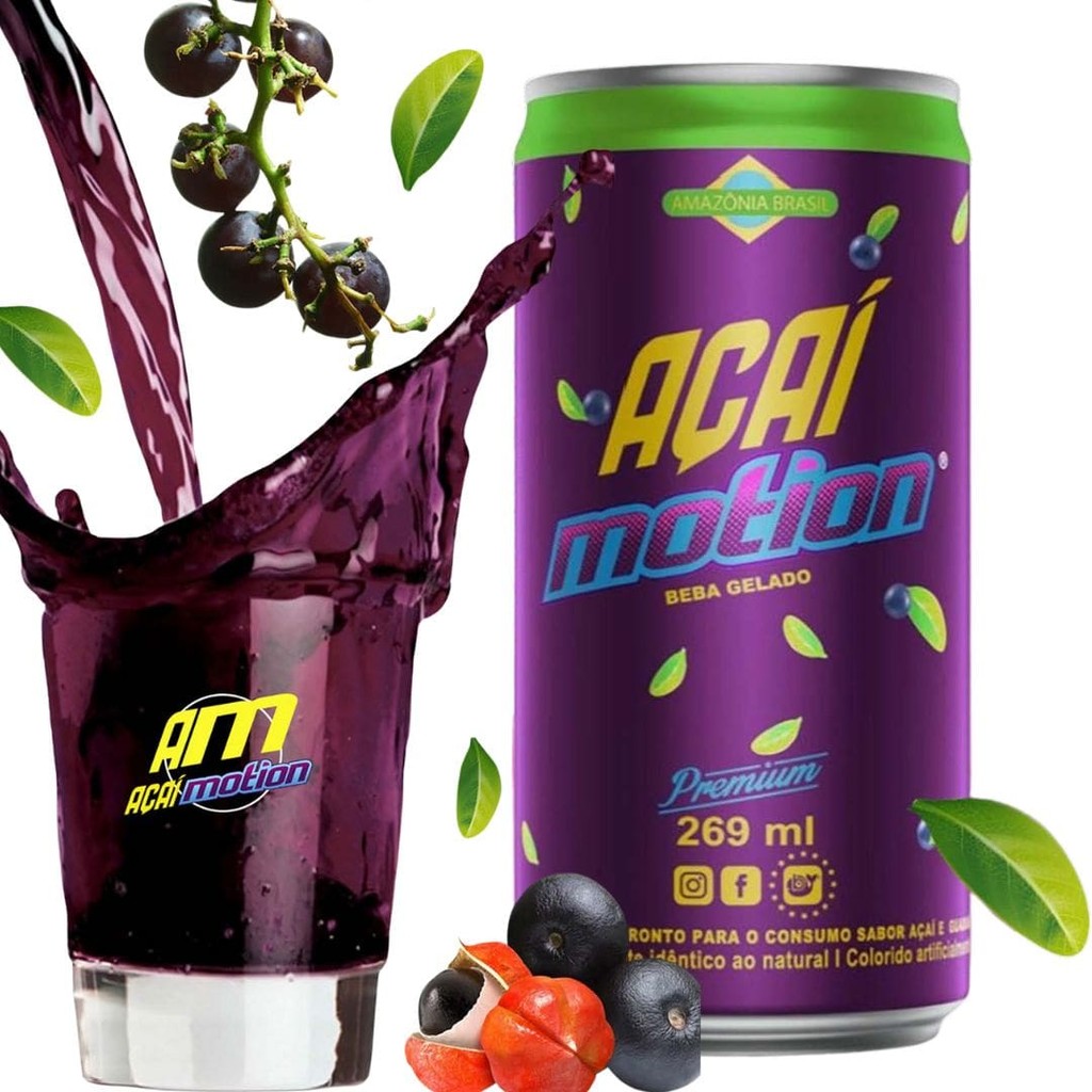Energético Açaí Motion Açaí e Guaraná Lata 269ml Apenas Extratos ...