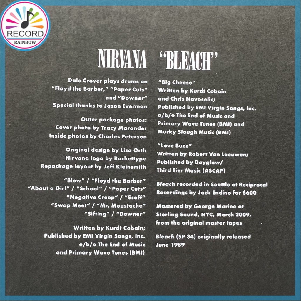 Nirvana Bleach 20th Anniversary Deluxe Edition Original CD Album
