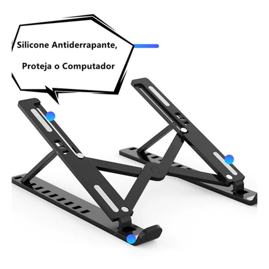 Suporte Portátil de Mesa para Notebook ou Tablet Com Base Dobrável E Ajustável Base antiderrapante
