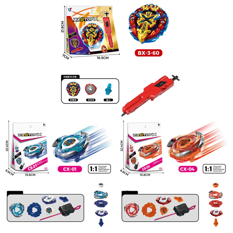 Set Beyblade X 3-60GF - Dran Brave CX01, Wizard Arc CX02, Perseus Dark CX03 - Takara Tomy