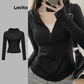 Lovito Casaco casual de estrutura simples para mulheres L108ED261 em Promoção na Shopee Lovito Casaco casual de estrutura simples para mulheres L108ED261