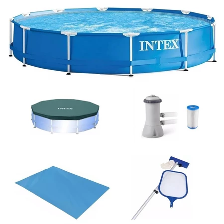 Piscina Intex 7000 litros estrutural com Bomba Filtro 110v Capa Forro e KIT DE LIMPEZA