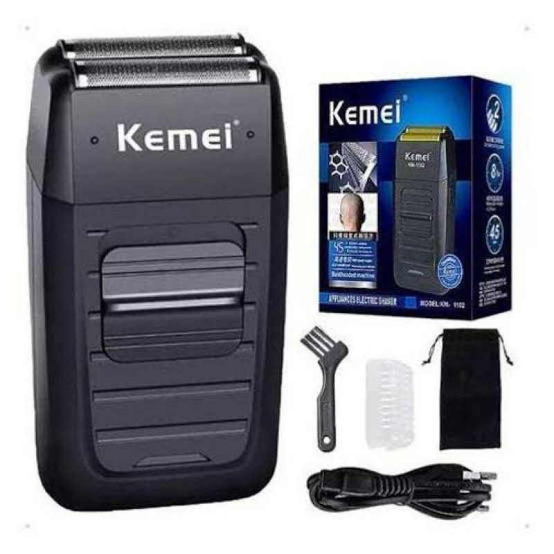 Máquina De Barbear recarregável Kemei shaver original barbeador elétrico a bateria Km-1102 - Bivolt