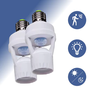 Kit 4 Sensor de Movimento para lâmpada Soquete E27 c/ sensor de presença Bivolt 110V~220V Max 60W
