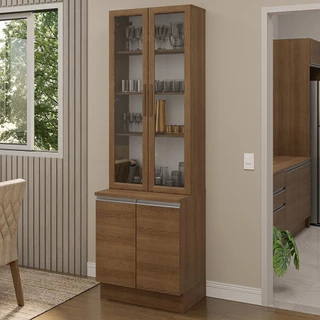 Kit Balcão + Cristaleira 70cm Glamy Madesa 01 em Oferta na Shopee