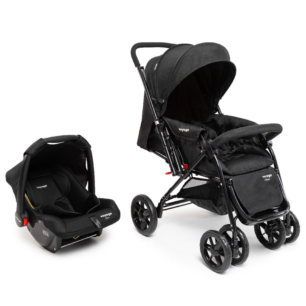 Carrinho com Bebê Conforto Travel System Choice Preto Voyage | Shopee ...