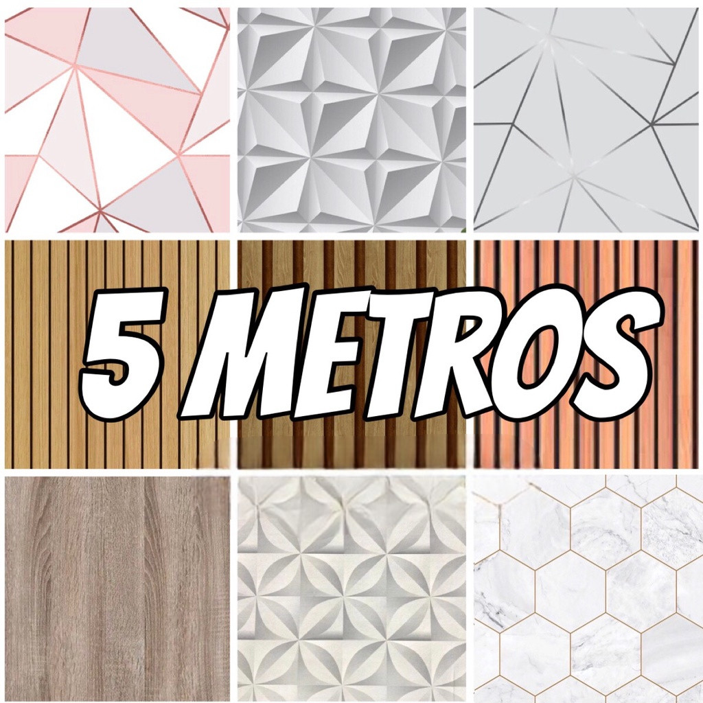 Papel de Parede Madeira 3D 5 METROS X 45CM Auto Adesivo Colante