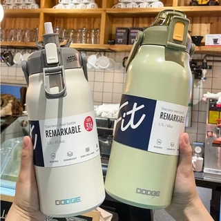 Garrafa Térmica de água Tumbler De Viagem Vacuum Inox 1,0L 1,2L 1,7L Litros Água Café com Alça Palha Gym Camping