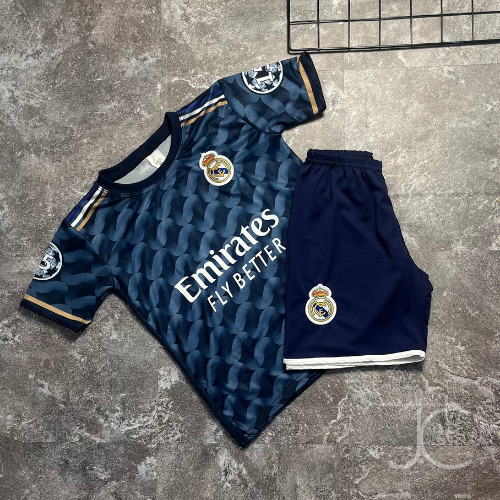Real Madrid Set met shorts voor kinderen, officiële collectie, Zwart, 6 Jaren
