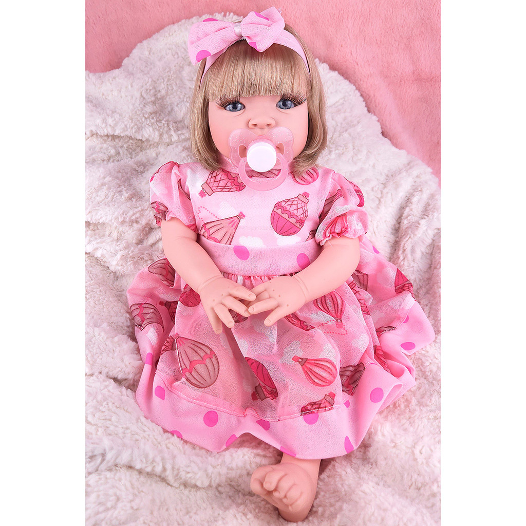 Boneca Bebê Reborn Realista de 11cm Silicone Dormindo Acordado Mini Brinquedo Menino Bonito Presente de Vestido Realista