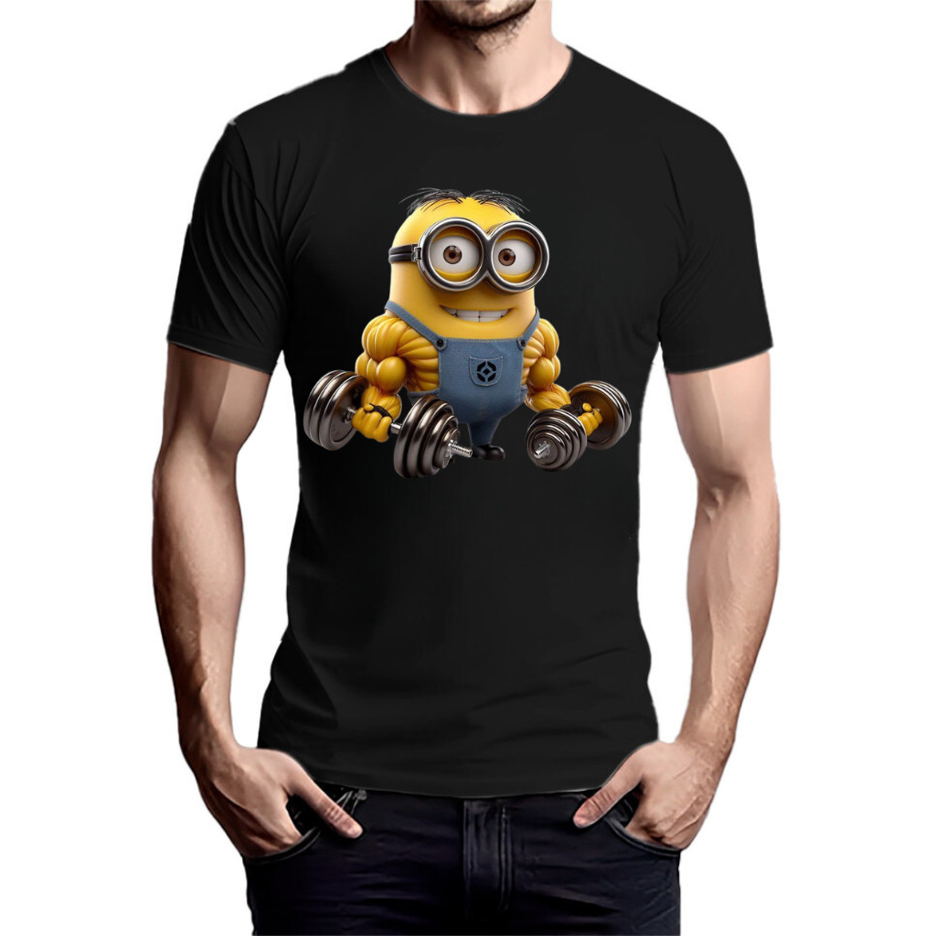 Camiseta Masculina Academia Minion no Shape Maromba Peso Treino Cross Camisa Premium