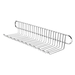 Suporte porta espeto de parede em aço cromado organizador 22 espetos churrasco