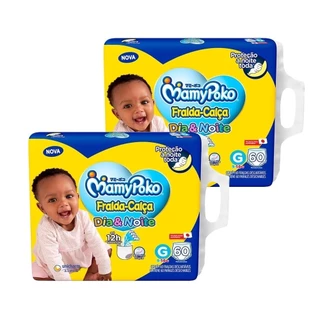 Fralda Descartável MamyPoko Calça Dia&Noite Tamanho G - 2 Pacote com 60 Fraldas - Total 120 Tiras em Oferta na Shopee