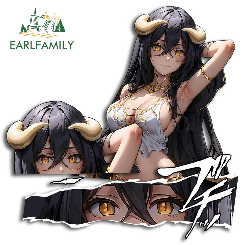 EARLFAMILY 13cm Albedo Overlord Anime Beleza Adesivo De Carro À Prova Dwaterproof Água Ar Condicionado Skate Motocicleta