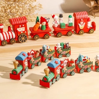 2023 Feliz Natal Ornamento Trem De Madeira/4 Nó Montado À Mão Brinquedo Para Casa Papai Noel Ano Novo Decoração Presente