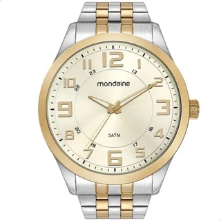 Relógio Mondaine Masculino Bicolor Analógico 5ATM Original Prova D