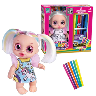 Boneca Bebe para Pintar Colorir com Canetinha Mini Fashion Color