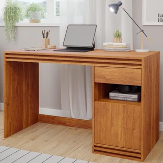Mesa de Computador Escrivaninha para Home Office 1 Porta 1 Gaveta em Oferta na Shopee