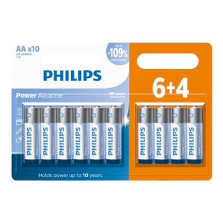 Pilhas Alcalinas Philips AA Pequena 10 Unidades 1,5v uso a qualquer momento