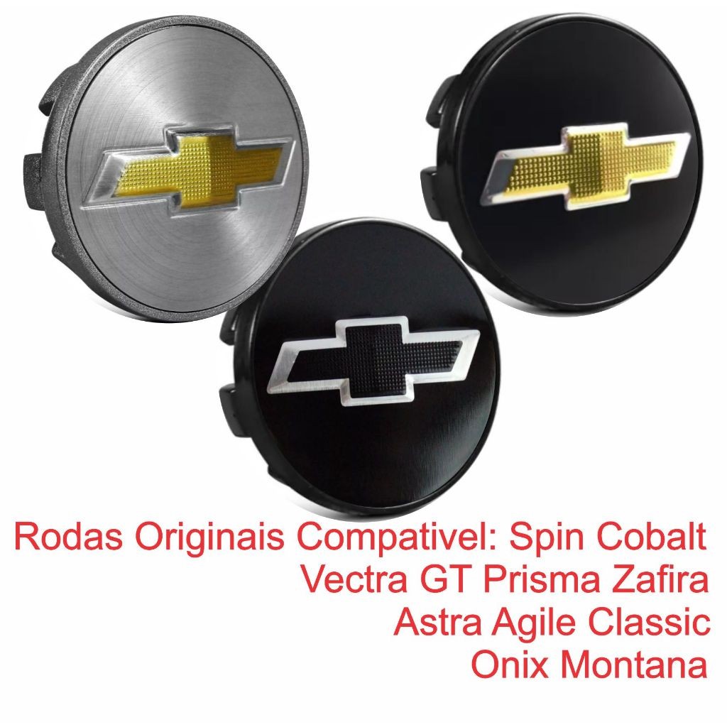Kit 4 Calotinha Miolo Tampa Centro Roda Original GM Chevrolet 58mm