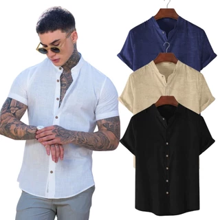 Camisa Masculina Gola Padre Social Manga Curta Premium