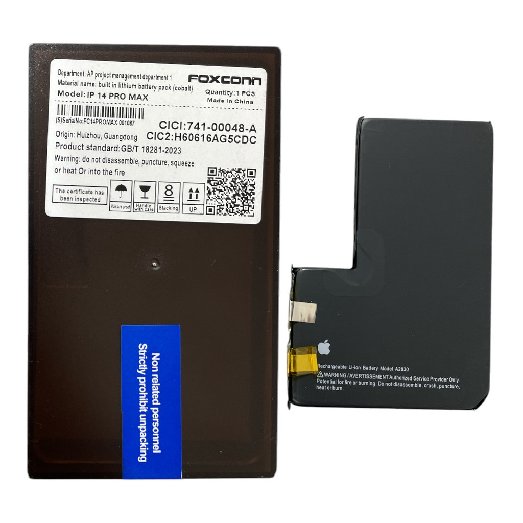 Bateria Compatível iPhone 14 Pro Max Sem Flex Foxconn Black