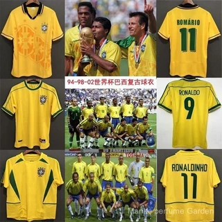 94-98-02 Copa Do Mundo Brasil Camisa Retro Romário Ronaldinho Carlos Uniformes