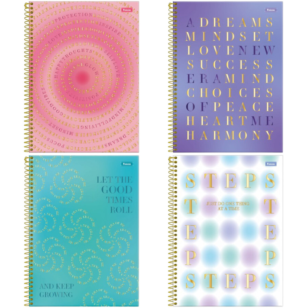 Caderno Universitário Capa Dura 10 Matérias Blush FORONI | Shopee Brasil