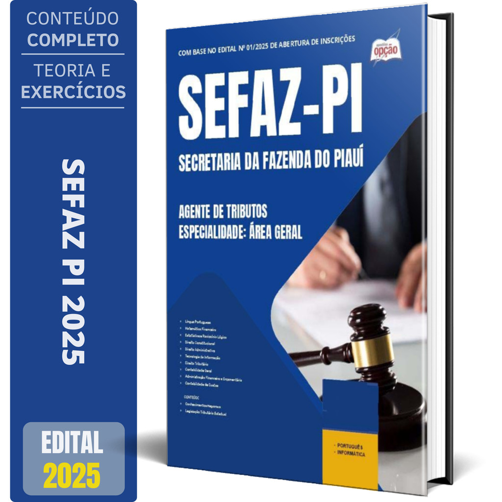 Apostila SEFAZ PI 2025 - Agente de Tributos - Especialidade: Área Geral ...