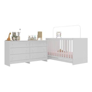 Berço 3 em 1 para Colchão 130 x 60cm com Cômoda Doce de Leite Multimóveis MP4297 em Oferta na Shopee