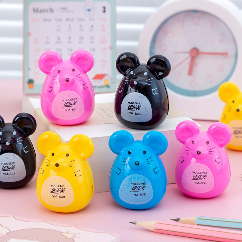 Novo Afiador De LáPis De Mouse Criativo E Bonito Desenho Animado Mini ...
