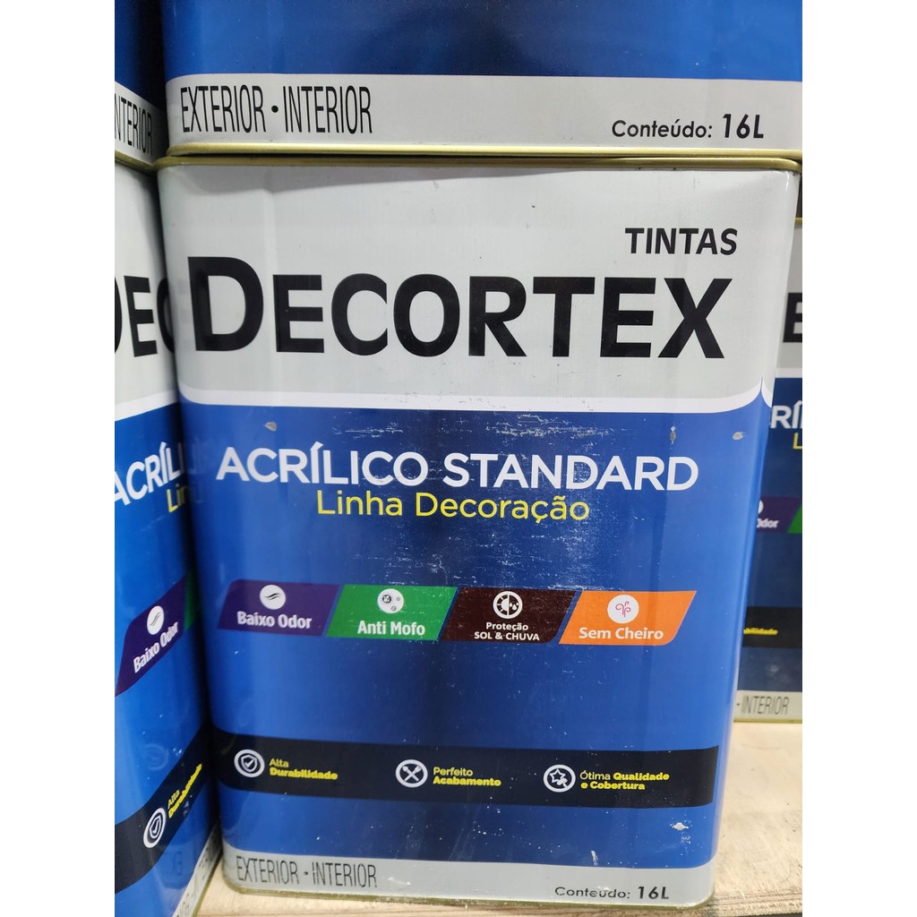 Tinta Acrílico Standard Externo e Interno Anti-Mofo Sem Cheiro 16L Cor ...