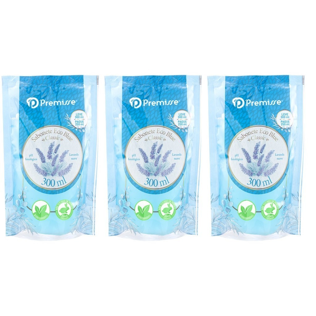 Kit c/3 Sabonetes Liquido Refil Sache Premisse 300ml | Shopee Brasil