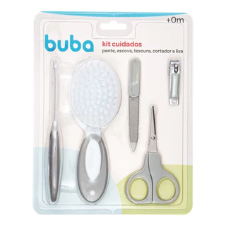 Kit De Higiene E Cuidados Para Bebê Buba Cinza 13687 - Buba