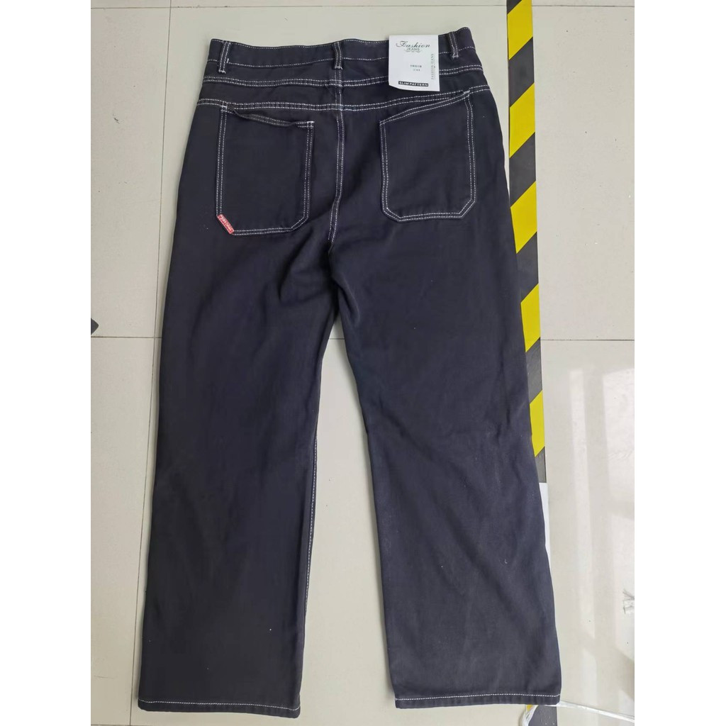Harajuku Hip Hop Retro Crânio Gráfico Bordado JNCO Jeans Novo