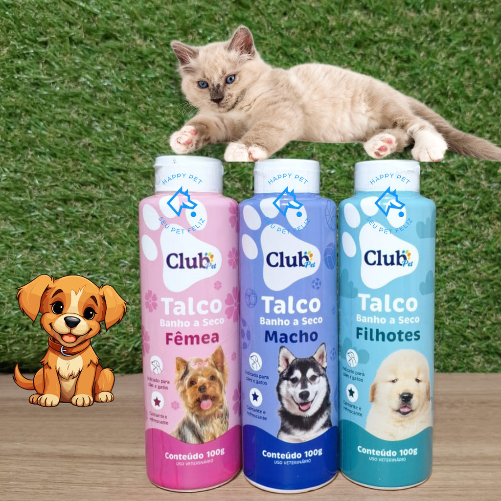 Talco Para Banho A Seco Para Cachorro E Gato Cheirosos - 100g | Shopee ...