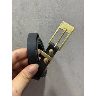 Cinto Com Fivela Dourada Retangular Simples