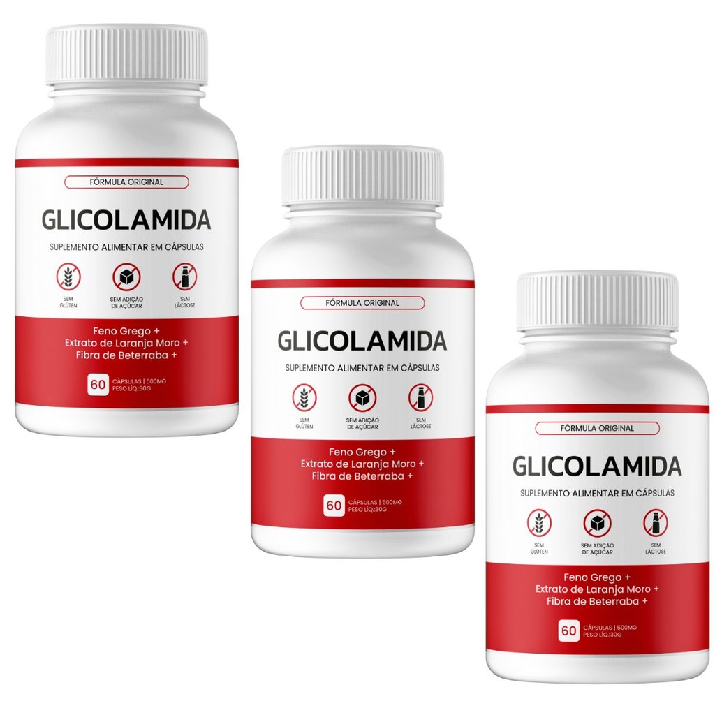 3 Potes Glicolamida Natural 30 Cápsulas Tratamento 3 Meses | Shopee Brasil