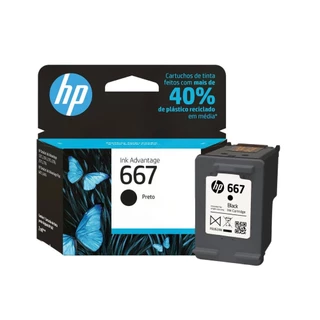 Kit com 3 cartuchos HP 667 Preto 2ml - 3YM79AB