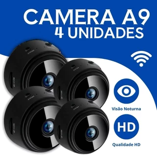 Kit 4 Novo A9 HD Mini com visão noturna Wifi Câmera 1080P Vigilância em Oferta na Shopee
