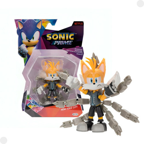 Sonic Prime Boneco Tails Nine New York City Articulado Sunny | Shopee ...
