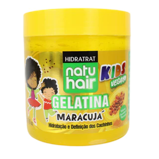 Gelatina Kids Maracujá Vegano Natuhair Super Modeladora Antifrizz Definição Cachos Ondulados Vegano