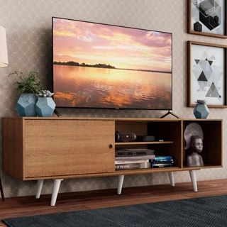 Rack Madesa Dubai para TV até 65 Polegadas com Pés 01 em Oferta na Shopee