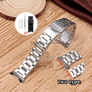 Pulseira De Relógio De Aço Inoxidável Com Extremidade Curvada , Metal Universal De 22mm Feminina E Masc