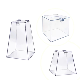 Urna Pirâmide Em Acrílico Transparente sorteio guardar dinheiro em Oferta na Shopee