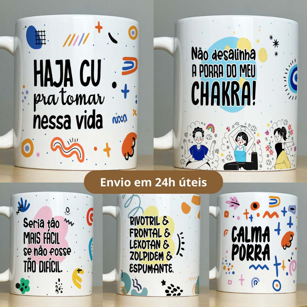 Caneca Personalizada Xicara de Porcelana - Frases Divertidas e Engraçadas - Good Vibes - Sincerona