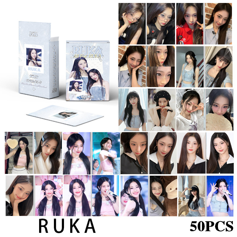 50 Pçs/Caixa BABYMONSTER RUKA Cartão Laser Photocards Holográfico