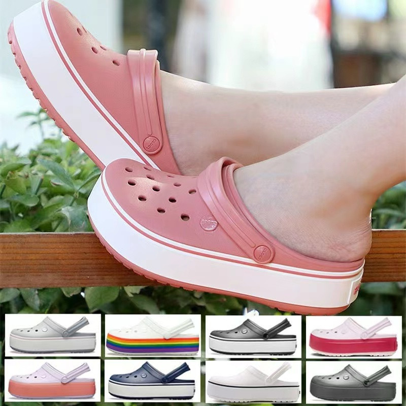 Crocs Shoes Sapatos De Verão Muffin Anti-Derrapante Sandálias De Praia ...