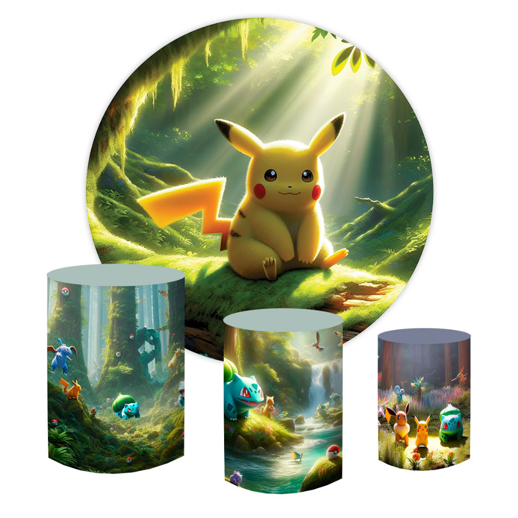 PAINEL PIKACHU 1,5M KIT CILINDROS POKEMON | Shopee Brasil