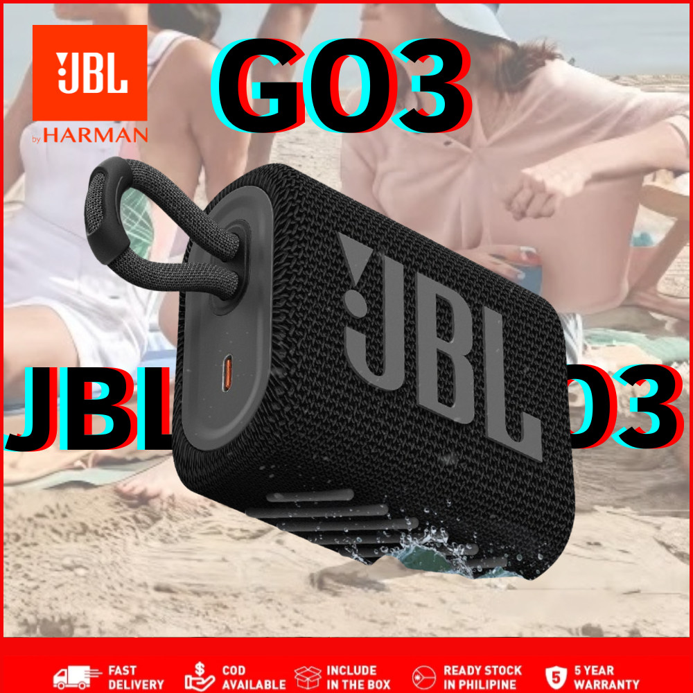 Caixa de som portátil Go 3 com bateria Bluetooth integrada, à prova d'água poeira tws celular iphone Android xiaomi